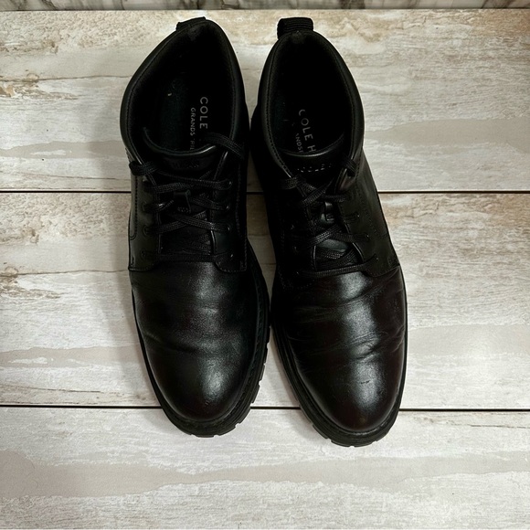 Cole Haan Mens Size 9 Black Leather Tahoe Featherfeel Ankle Lace Up Lug Boots - Picture 12 of 12
